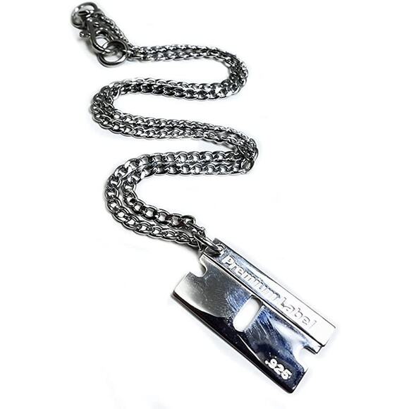 Luxury Razor Blade - Jewelry .925 Silver Punk, Gothic, Grunge Chain Necklace - Picture 1 of 5
